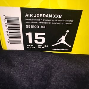 Air Jordan White with Blue Sneakers size 15